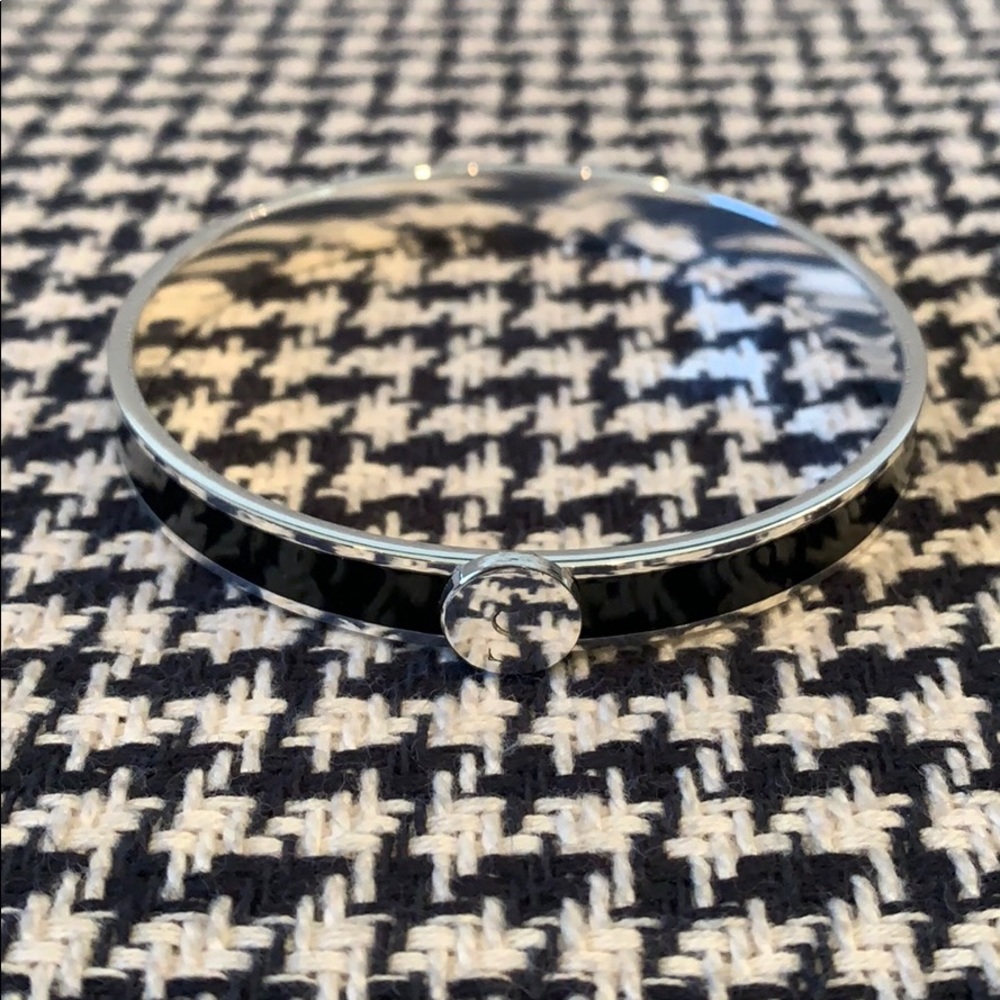 Black And Silver “S” Initial Bangle - image 1